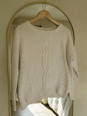 100% Cotton Cable Knit Sweater -